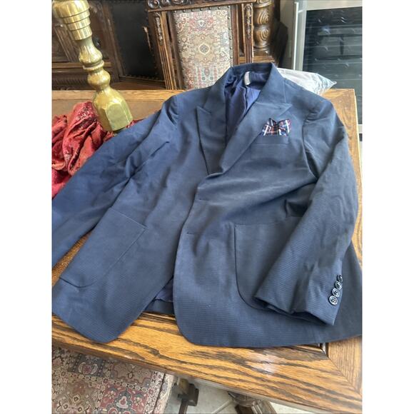 PAUL JONES Men Casual Corduroy Navy Blazer Jacket Stylish Suit Jackets Coat XL - Picture 11 of 11